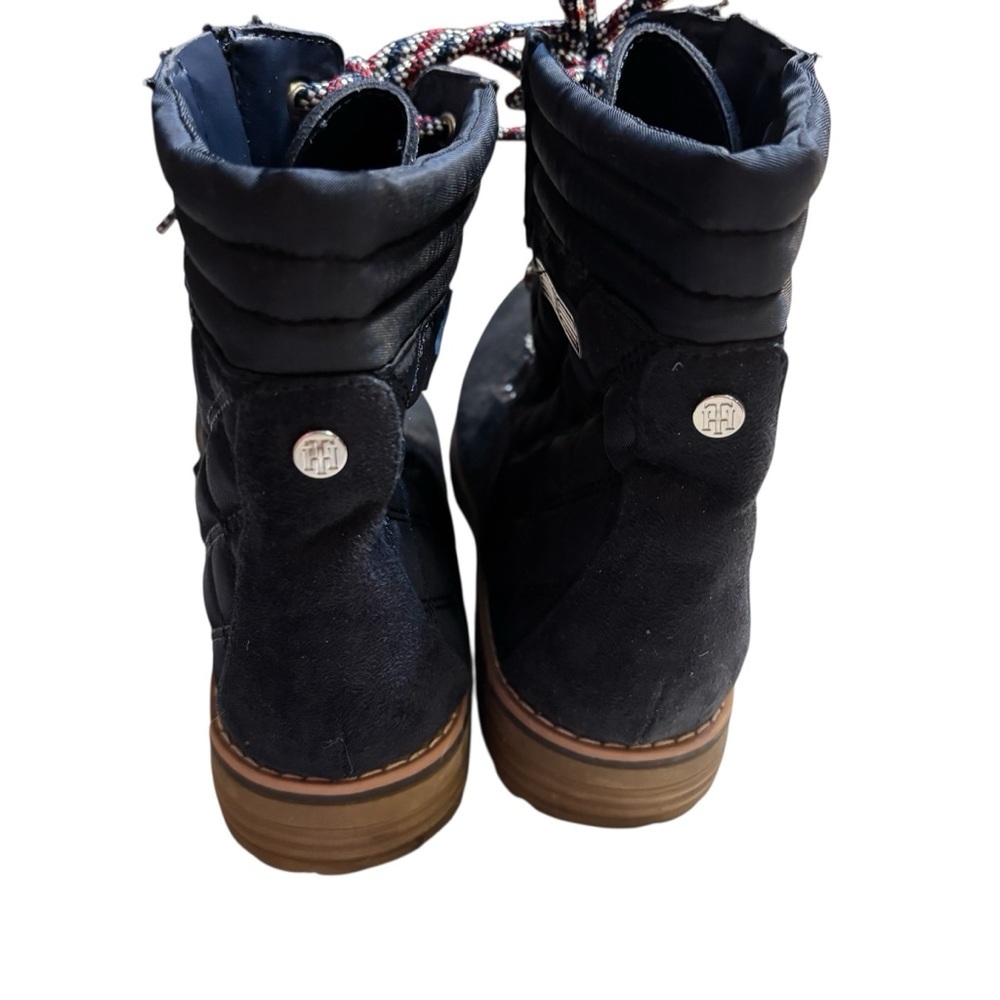 Tommy Hilfiger Boots Size 8.5 Navy Blue Quilted Moto Boots - Picture 3 of 14